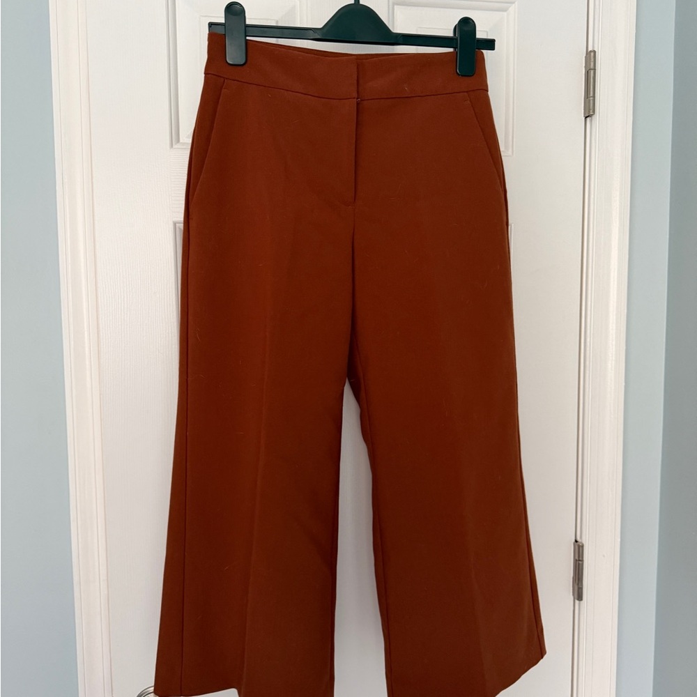 Ann Taylor Factory Rust Wide-Leg Cropped Pants | Size 2P